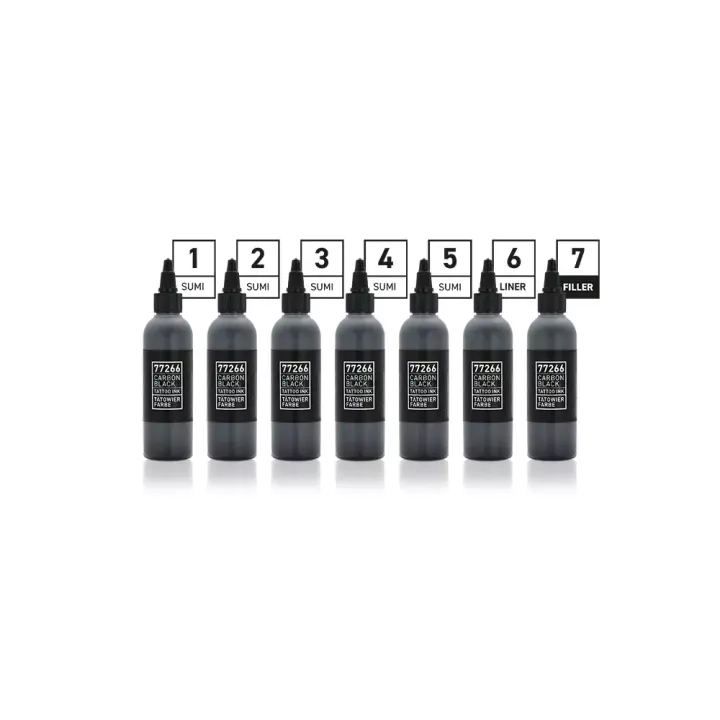 Carbon Black Set 100ml Encre Tatouage